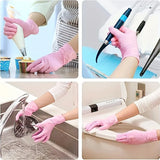 Guantes de nitrilo desechables de color rosa claro: impermeables, antiestáticos y duraderos para la cocina y la preparación de alimentos