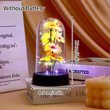 Eternal Silk Rose in Glass Dome with LED Light – Romantic Valentine’s Day Gift & Home Decor