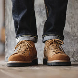 Men’s Genuine Suede Leather Ankle Boots - Winter Lace-Up Casual Snow Boots
