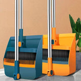 Juego de escoba y recogedor plegables: cepillo vertical de cerdas suaves para limpiar el hogar y la oficina
