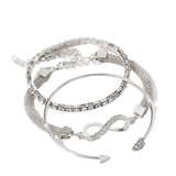 Heart-Shaped Cubic Zirconia Charm Bracelet – Fashionable Fitness & Sleep Tracker for Women