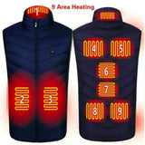 Men's Winter 27 Zone Heating Vest Jacket USB Smart Electric Sleeveless Jacket Self-heating Clothes Women's Snow Warm Padded Coat