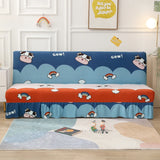 Floral Sofa Bed Cover with Skirt - Elastic Anti-Slip Futon Protector