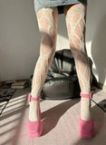 High-Waist Sexy Fishnet Stockings for Women – One Size, Stretchable Mesh Tights