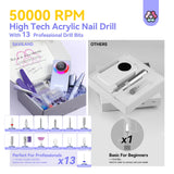 Professional 50000RPM Nail Drill – High-Speed Electric Nail File Kit with USB Charging