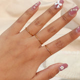 Elegant 18K Gold Plated Stainless Steel CZ Ring – Tarnish-Free, Hypoallergenic Wedding Band for Women