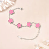 Trendy Stainless Steel Plant Charm Bracelet for Women