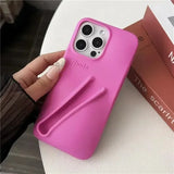 Estuche Rhode para iPhone 14 Pro y 15 Pro: funda de silicona suave con soporte para brillo de labios y lápiz labial, diseño mate y antideslizante