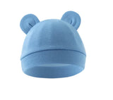 Autumn Winter Baby Hat Comfortable Solid Color Hats Cute Ear Shape Cotton Cap Newborn Photography Props 0 -1 Infant Bonnet Items