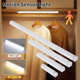 Luz LED de noche con sensor de movimiento para armario, recargable por USB, para cocina, escalera, dormitorio, decoración, 10/20/30/50 cm