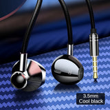 Auriculares intrauditivos con cable de 3,5 mm y tipo C con estéreo de alta fidelidad, reducción de ruido y micrófono integrado