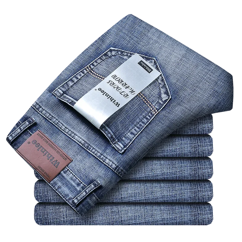 Men’s Slim Fit Stretch Denim Jeans – Smart Casual Straight-Leg Pants for All Seasons