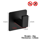 Ganchos de pared negros: perchero de aleación de aluminio autoadhesivo, toallero y soporte para batas para baño y hogar