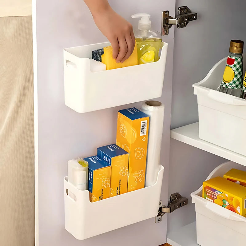 Film transparente adhesivo y especiero | Organizador de puertas de armarios para almacenamiento en la cocina