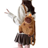 Capybara Family Plush Set - Mom & 4 Baby Stuffed Animals with Turtle Backpack