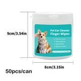 Pet Ear Cleaning Wipes for Dogs & Cats – 50PCS Gentle Ear Care Pads