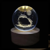 3D Crystal Galaxy Night Light - LED Planetary Lamp for Bedroom Decor