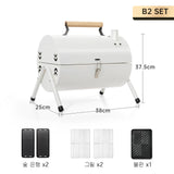 Portable Dual-Sided Charcoal Grill Stove for Outdoor Cooking & Camping