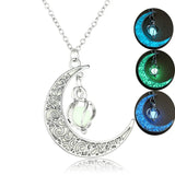 Glow in the Dark Moon & Star Planet Pendant Necklace – Luminous Celestial Charm