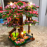 DIY Sakura Tree Building Blocks Set with LED Lights - Cherry Blossom Model Kit for Adults & Kids
