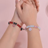 Pulsera para parejas con colgante de gato araña: pulsera magnética a juego para amantes de los gatos