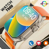 Reloj inteligente LAXASFIT T900 Ultra: llamadas por Bluetooth, monitor de frecuencia cardíaca y rastreador de actividad física