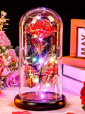 Eternal Rose in Glass Dome - Illuminated Galaxy Flower with Butterfly for Mothers Day