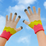 Floral Knit Touchscreen Gloves – Vintage Style Winter Gloves for Women with Windproof Warmth