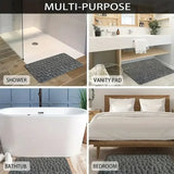 Alfombrilla de baño antideslizante 3D con relieve de adoquines y absorbente de secado rápido