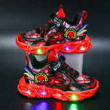 Spiderman LED Light-Up Sneakers for Boys - Anti-Slip Sports Shoes