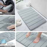 Alfombrilla de baño de espuma viscoelástica superabsorbente: alfombra antideslizante para ducha y bañera