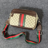 Unisex Striped PVC Baguette Bag – Stylish Hard Shell Shoulder Purse with Zipper Closure