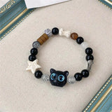 Glow-in-the-Dark Kitten Charm Bracelet for Women