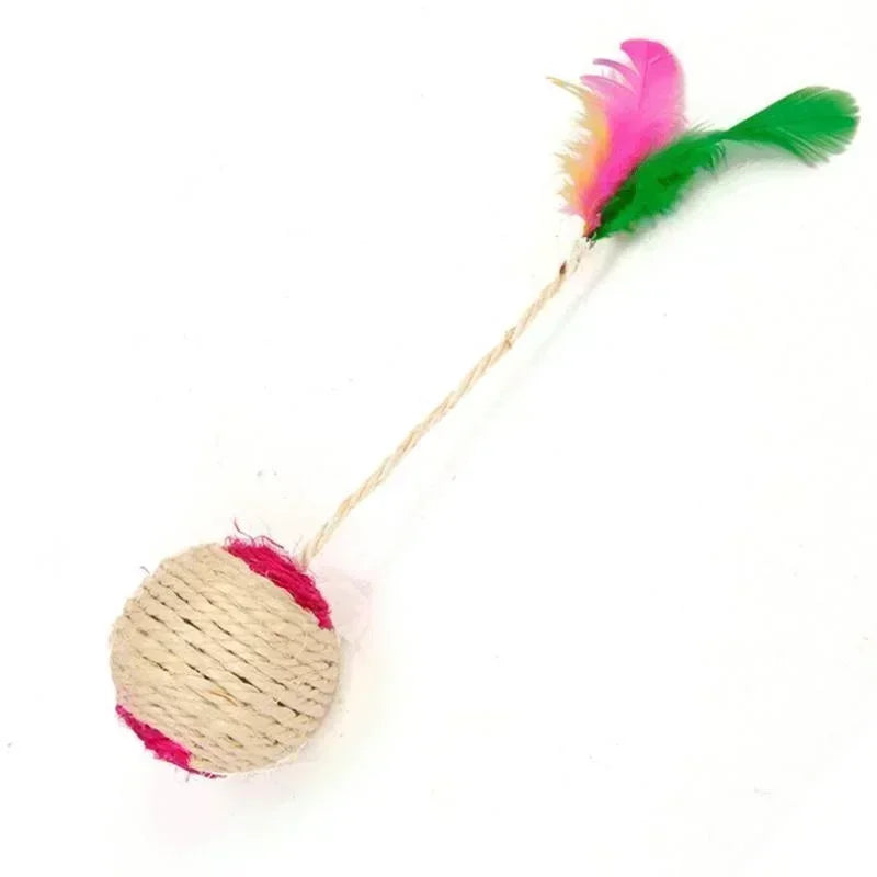 Natural Sisal Rope Cat Toy Ball – Interactive Scratcher & Play Ball for Cats