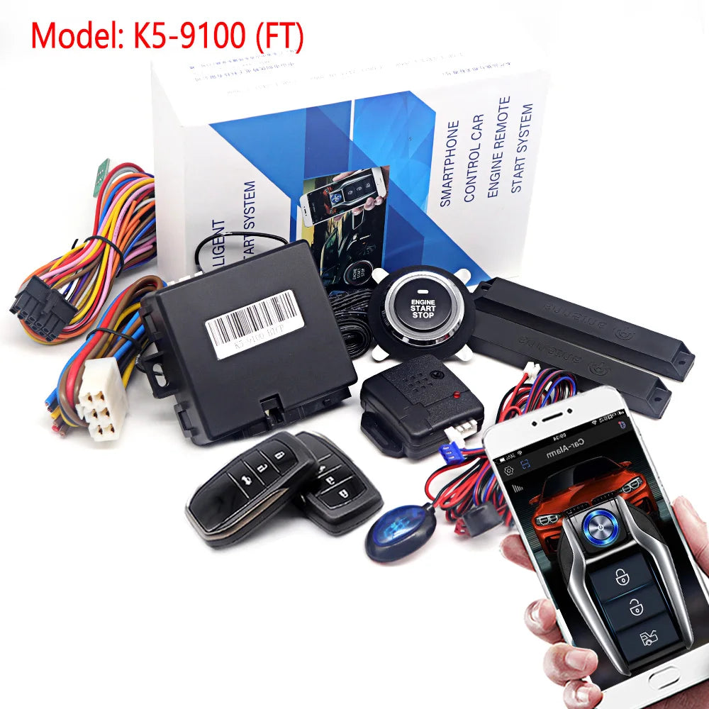 Universal Car Remote Start & Keyless Entry System with Engine Lock, Mobile App Control, and Anti-Theft Features