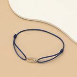 Adjustable Rope Chain Bracelet with Geometric Design and Cubic Zirconia – Classic Fashion Jewelry for Women