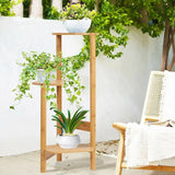 3-Tier Bamboo Plant Stand - Corner Flower Display Rack