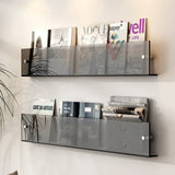 Estante de almacenamiento de acrílico transparente para montaje en pared: organizador elegante para libros, revistas y más