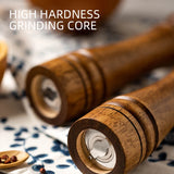 Classic Oak Wood Pepper & Spice Grinder Set – Adjustable Ceramic Grinding Mills