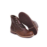 Men’s Mid-Calf Genuine Leather Motorcycle Boots – Heavy-Duty Lace-Up Riding Footwear