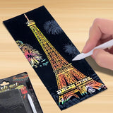 DIY Scratch Painting Set – Famous World Landmarks Night Scenery Art Kit
