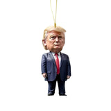Trump Christmas Ornament - Funny 2D Acrylic Hanging Decor for Tree & Car
