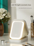 Foldable Makeup Mirror with Storage Box – Portable Vanity Organizer