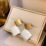 Pendientes colgantes de metal geométricos vintage: joyería de moda de moda para mujeres