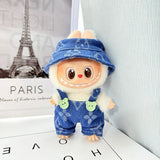 Labubu Doll Clothes – Fashion Overalls Outfit for 15cm/17cm Plush Anime Dolls (Fits V1 & V2 Models)