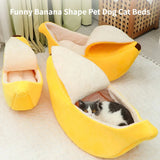 Cozy Banana Cat Bed – Soft Plush Pet House for Cats and Small Dogs