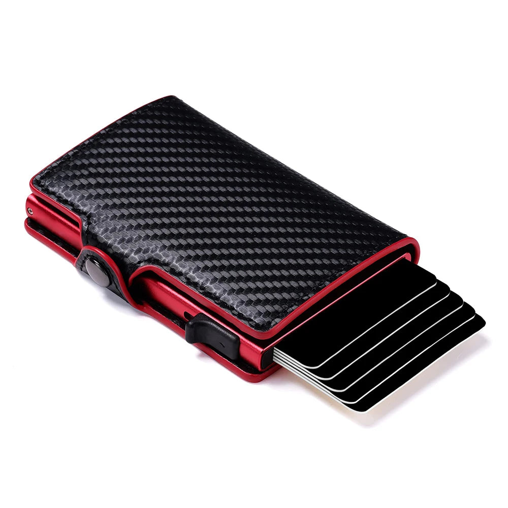 Slim RFID Blocking PU Leather Wallet – Minimalist Pop-Up Card Holder for Men & Women