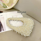 Elegant Pearl Beaded Shoulder Bag – Soft, Stylish Underarm Purse for Everyday & Casual Outings