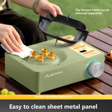 Portable Butane Gas Cartridge Stove with Windproof Frame and Auto Safety Features