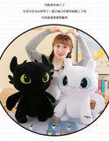 Muñeco de peluche de Cómo entrenar a tu dragón: adorable y tierna almohada de Furia Nocturna y Furia Luminosa